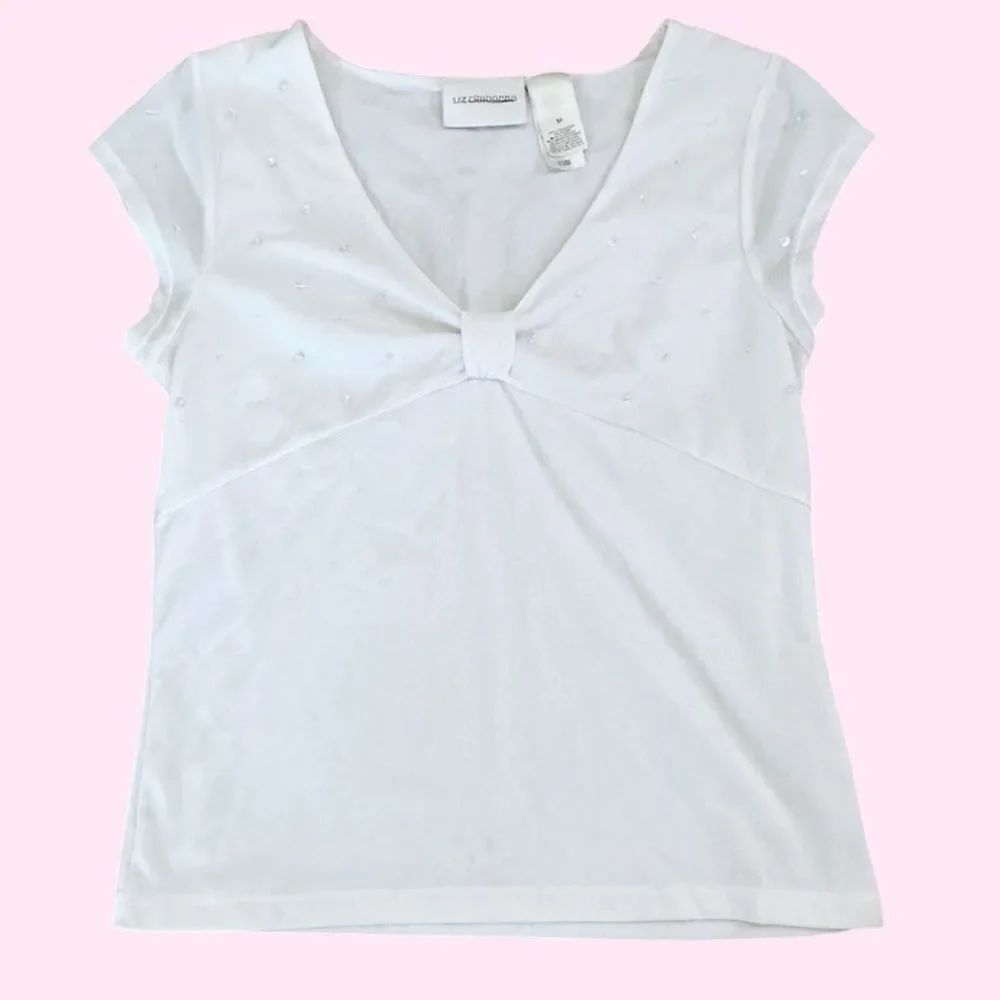 Liz Claiborne Vintage White Sequined Top